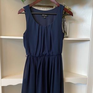 Navy flowy mini dress (great with a belt!)